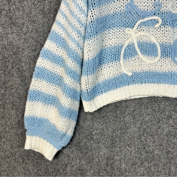 Loewe Women's Blue
Anagram Embroidered Striped Mohair-Blend Sweater size small - Picture 4 of 9
